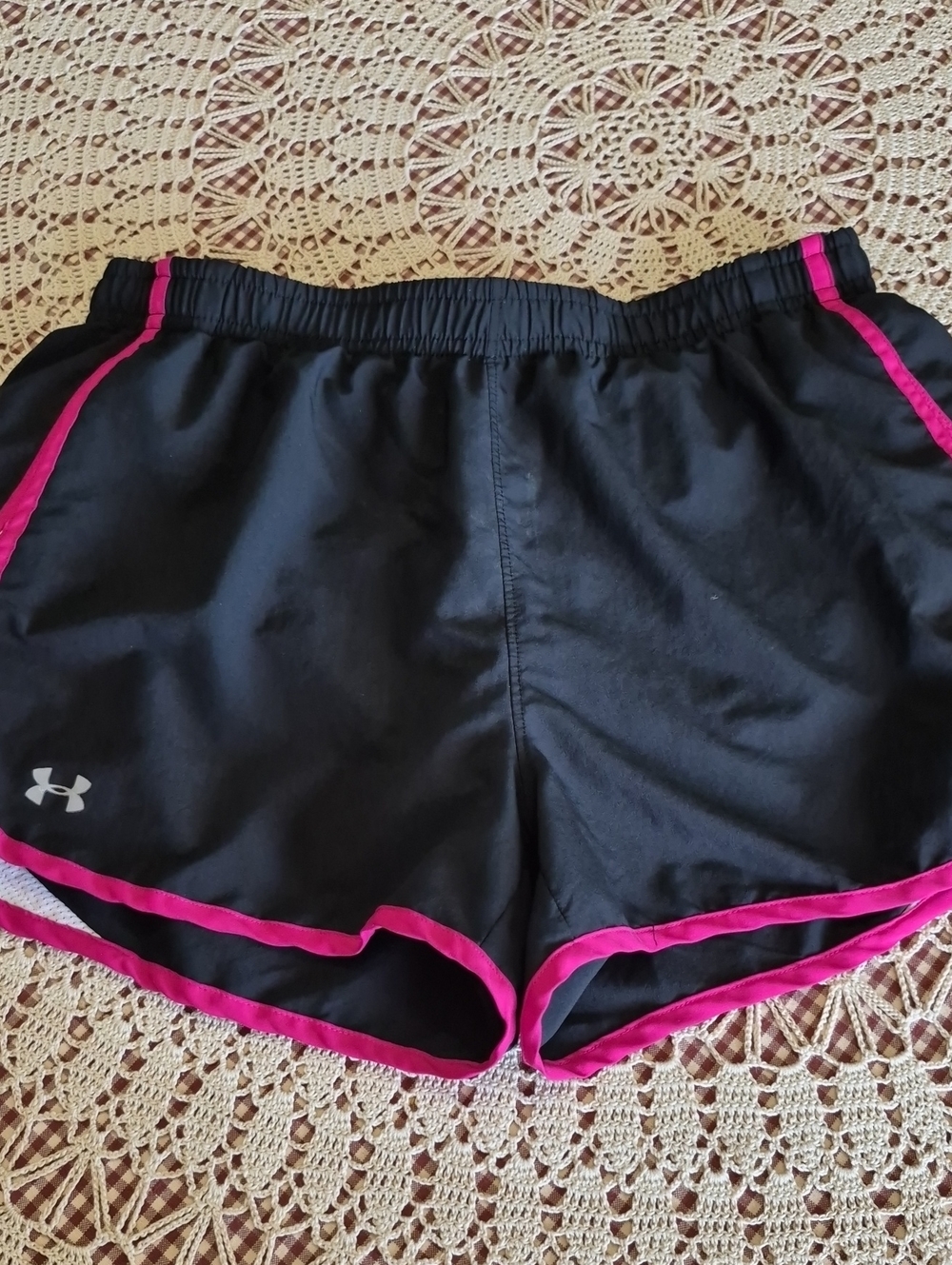 Under Armour Black Athletic Shorts with Pink Trim - Women's